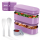 Pooni Lunchbox 1480 ml, auslaufsicher Bento Box mit 2 Fächern, Besteck, Soßendose und Elastikband, mikrowellengeeignet