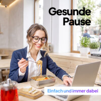 Pooni Lunchbox Edelstahl 900 ml, auslaufsichere Bento Box mit Bambusdeckel, Silikondichtung und Elastikband, kompakt für unterwegs