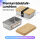 Pooni Lunchbox Edelstahl 900 ml, auslaufsichere Bento Box mit Bambusdeckel, Silikondichtung und Elastikband, kompakt für unterwegs