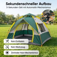 EVOCAMP Campingzelt 2 Personen – Automatik-Wurfzelt mit Schnellaufbau & UV-Schutz, wasserabweisend, Festivalzelt, Pop-Up-Zelt, 210x200x150 cm, 2,76 kg