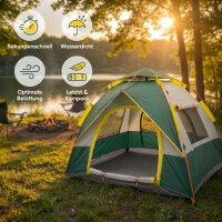 EVOCAMP Campingzelt 2 Personen – Automatik-Wurfzelt mit Schnellaufbau & UV-Schutz, wasserabweisend, Festivalzelt, Pop-Up-Zelt, 210x200x150 cm, 2,76 kg
