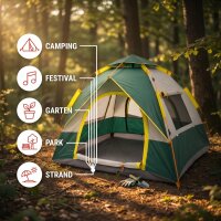 EVOCAMP Campingzelt 2 Personen – Automatik-Wurfzelt mit Schnellaufbau & UV-Schutz, wasserabweisend, Festivalzelt, Pop-Up-Zelt, 210x200x150 cm, 2,76 kg