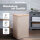 Björn&Schiller Wäschekorb beige mit Deckel, 105 L, faltbar, 2 Fächer – schmaler hoher Wäschesammler, Oxford-Gewebe, Bambusrand, Badezimmer, stabil