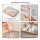 Björn&Schiller Wäschekorb beige mit Deckel, 105 L, faltbar, 2 Fächer – schmaler hoher Wäschesammler, Oxford-Gewebe, Bambusrand, Badezimmer, stabil