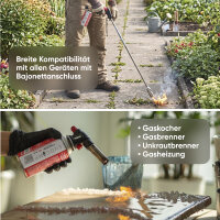 EVOCAMP Butangas-Kartusche 120g mit selbstdichtendem Bajonettventil, nach EN 417, ultraleichtes Gas für Campingkocher, Gasbrenner und Lötbrenner