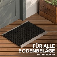 Fußmatte Aluminiumrahmen mit Bürsten schwarz 40x60 cm für Außenbereich Schmutzfangmatte Türmatte Fußabtreter