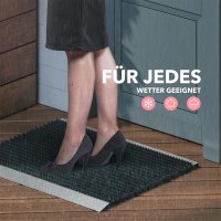 Fußmatte Aluminiumrahmen mit Bürsten schwarz 40x60 cm für Außenbereich Schmutzfangmatte Türmatte Fußabtreter