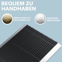 Fußmatte Aluminiumrahmen mit Bürsten schwarz 55x90 cm für Außenbereich Schmutzfangmatte Türmatte Fußabtreter