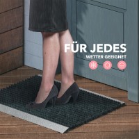 Fußmatte Aluminiumrahmen mit Bürsten schwarz 55x90 cm für Außenbereich Schmutzfangmatte Türmatte Fußabtreter