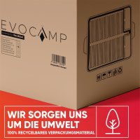 EVOCAMP Grillplatte für Gaskocher, 38x26 cm, antihaftbeschichtet, ideal für Camping und Gasgrill.