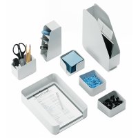 L8 Schreibtisch Organizer aus recyceltem Material in Weiß, inkl. Stiftehalter. Umweltfreundliche Aufbewahrung fürs Büro.