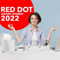 Schreibtisch Organizer mit RED DOT Design Award - Premium Stiftehalter aus recyceltem Material - Büro Organizer für umweltfreundliche Ordnung am Schreibtisch - Home-Office Desk Organizer - Weiß
