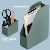 Schreibtisch-Organizer aus recyceltem Material mit Stiftehalter in Grün - umweltfreundliche Aufbewahrung fürs Büro