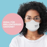 FFP2 Masken 100 Stück, mit Kopfband-Verlängerung und Nasenpolster, Atemschutzmaske 4-lagig, Mundschutz & Nasenschutz medizinisch, Einweg Gesichtsmasken