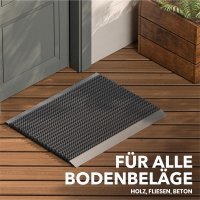 Fußmatte Aluminiumrahmen mit Bürsten grau 40 x 60 cm für Außenbereich Schmutzfangmatte Türmatte Fußabtreter