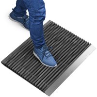 Fußmatte Aluminiumrahmen mit Bürsten grau 50 x 80 cm für Außenbereich Schmutzfangmatte Türmatte Fußabtreter