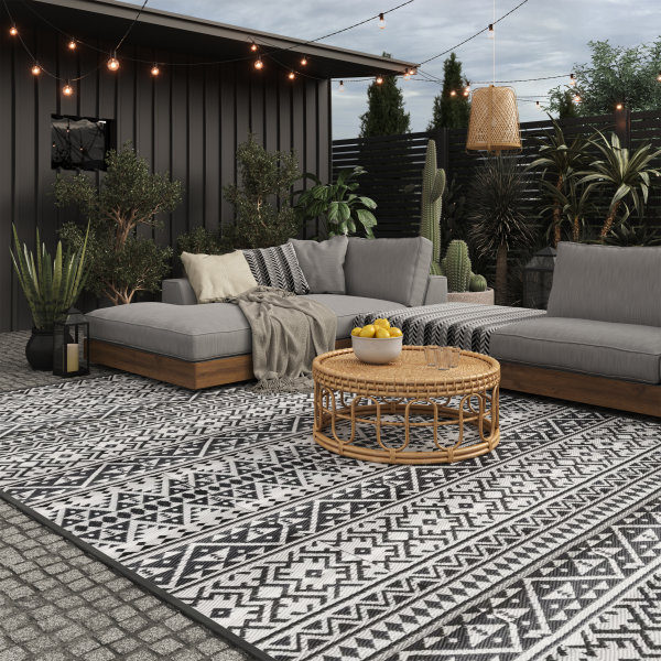 EVOCAMP Outdoor Teppich 200x300 cm, Kunststoffteppich, wetterfest und leicht - 2,3 kg, Picknickdecke für den Outdoor-Bereich, Vorzeltteppich aus Kunststoff-Fasern, geeignet für Terrasse und Balkon