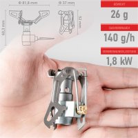 EVOCAMP kompakter Campingkocher 1.8 kW, Camping-Stove,...