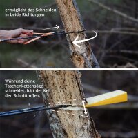 EVOCAMP Handkettensäge mit 11 Kettengliedern - Bushcraft Ausrüstung - kompakte und faltbare Camping Säge 65 cm mit einer Tasche - Ausrüstung für Baumarbeiten, Camping und Survival-Abenteuer