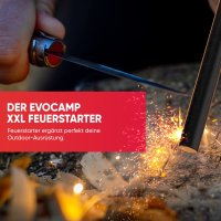 EVOCAMP Feuerstahl XXL Set mit Molle Tasche Paracord 12,7cm