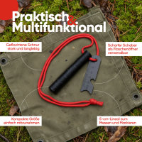 EVOCAMP Feuerstarter 8 cm, leicht 40 g, robust, langlebig, mit Halteschnur, Bushcraft, Survival, Abenteuer, Outdoor