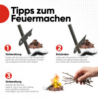 EVOCAMP Feuerstarter 8 cm, leicht 40 g, robust, langlebig, mit Halteschnur, Bushcraft, Survival, Abenteuer, Outdoor