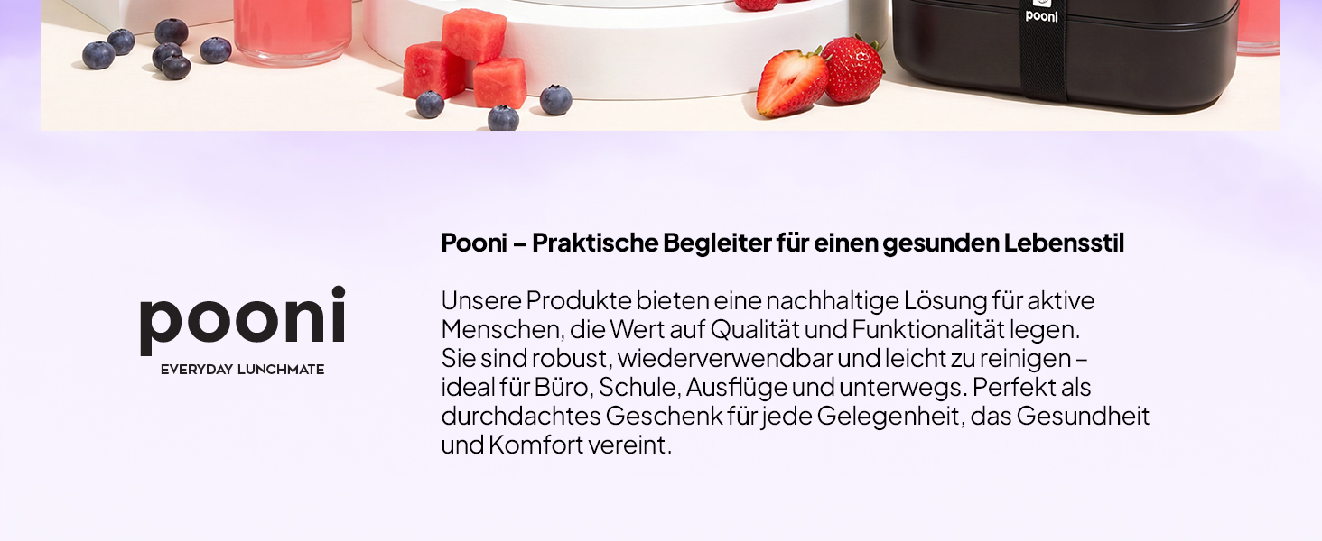 Pooni Lunchbox 1480 ml, auslaufsicher Bento Box mit 2 Fächern, Besteck, Soßendose und Elastikband, BPA-frei und mikrowellengeeignet, Frühlingsgrün-6