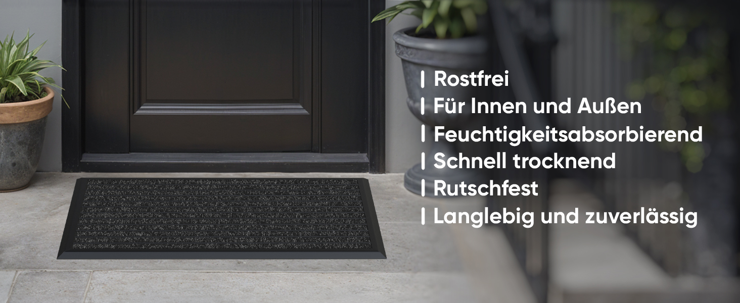 Fußmatte außen mit schwarzem Aluminium Rand 40 x 60 cm, Fußabtreter außen, Schmutzfangmatte Außenbereich, Fussmatte Aussenbereich-4