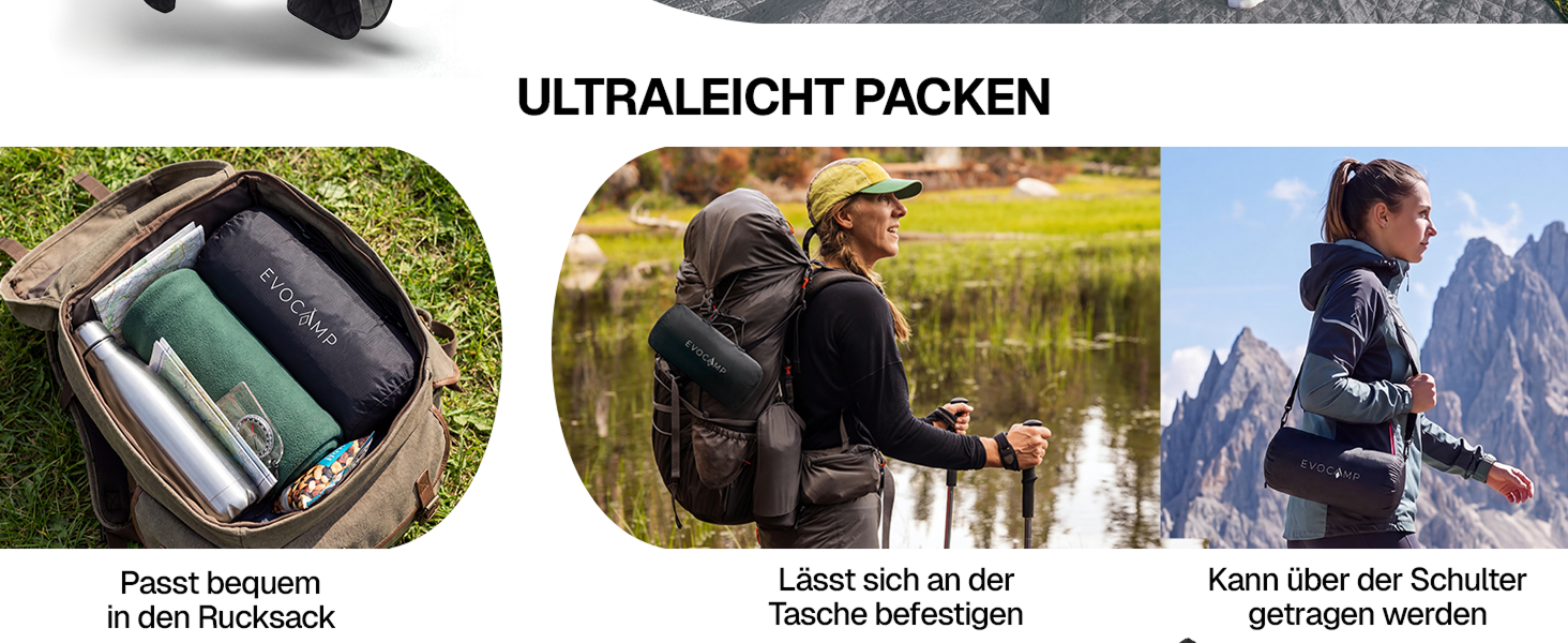 Evocamp Outdoor-Decke, Poncho-Liner, Windschutz, wasserabweisend, 200 x 140 cm, ultraleicht, kompakt für Reisen, Wandern und Outdoor-Aktivitäten-2
