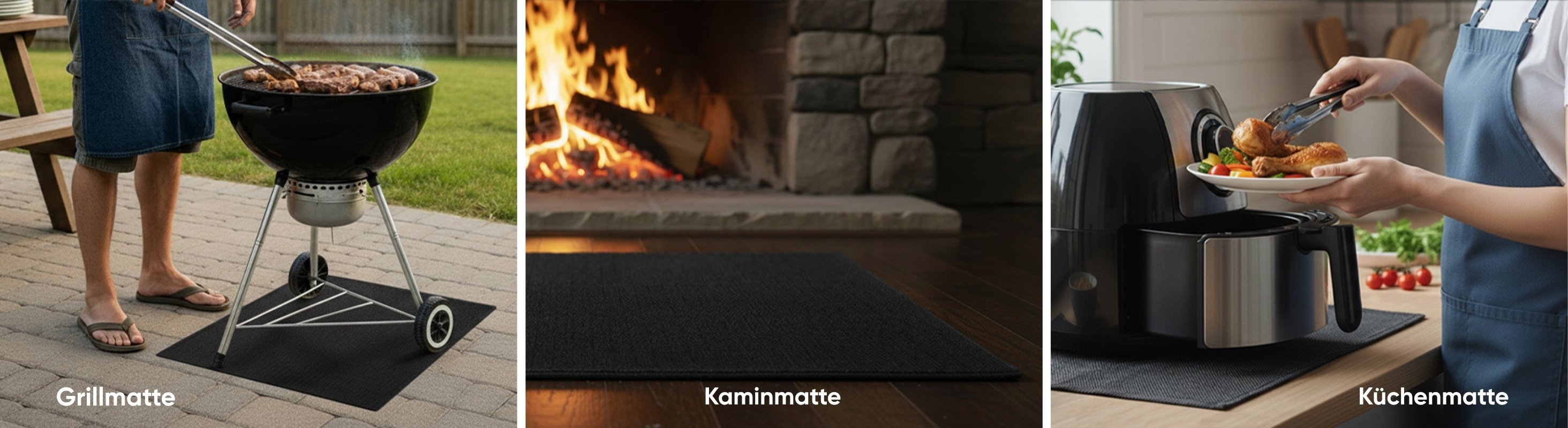 EVOCAMP Brandschutzunterlage, feuerfest bis 982 °C, aus voroxidierten Fasern, universell einsetzbar für Küche, Grill und Werkstatt-3