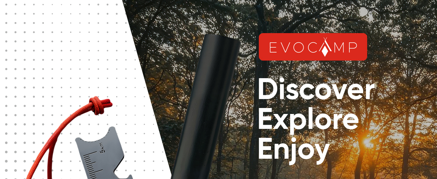 EVOCAMP Feuerstarter 8 cm, leicht 40 g, robust, langlebig, mit Halteschnur, Bushcraft, Survival, Abenteuer, Outdoor-1