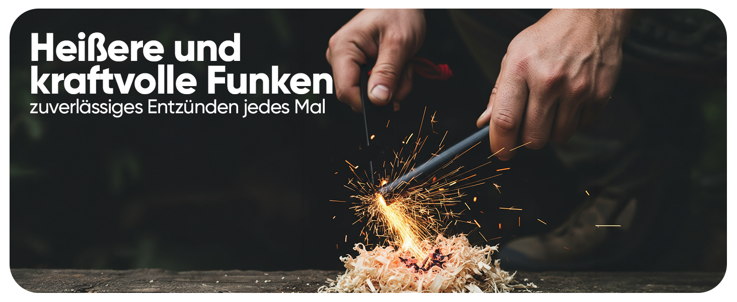 EVOCAMP Feuerstarter 8 cm, leicht 40 g, robust, langlebig, mit Halteschnur, Bushcraft, Survival, Abenteuer, Outdoor-4