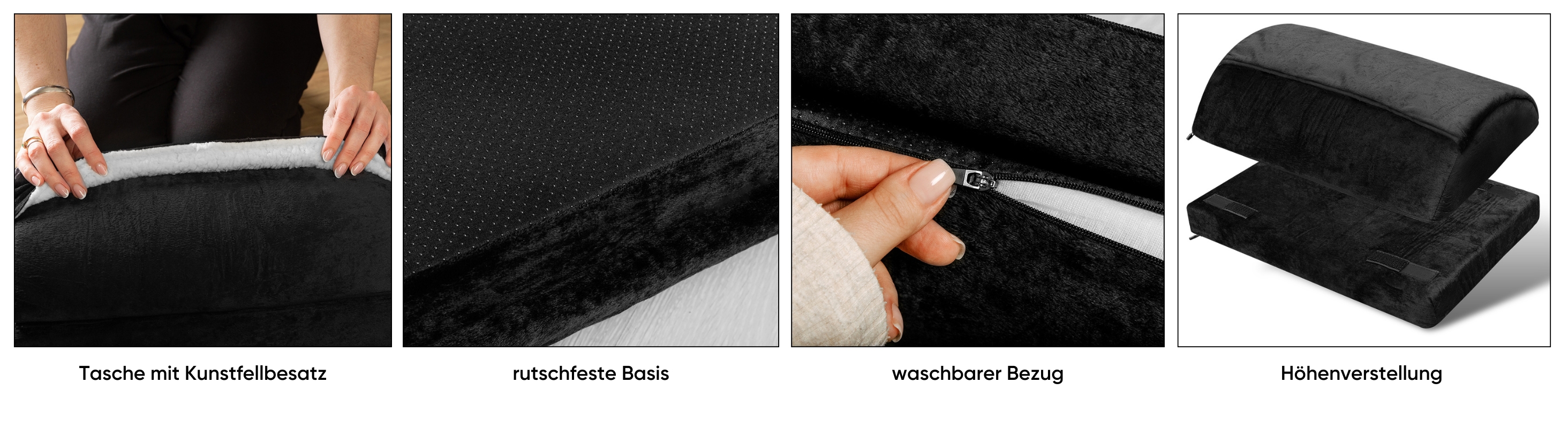 Björn&Schiller ergonomische Untertisch Fußstütze, höhenverstellbare Fußablage mit integrierter Fußtasche und orthopädischem Fußkissen - Perfekt für Büro, Schreibtisch und Homeoffice-3