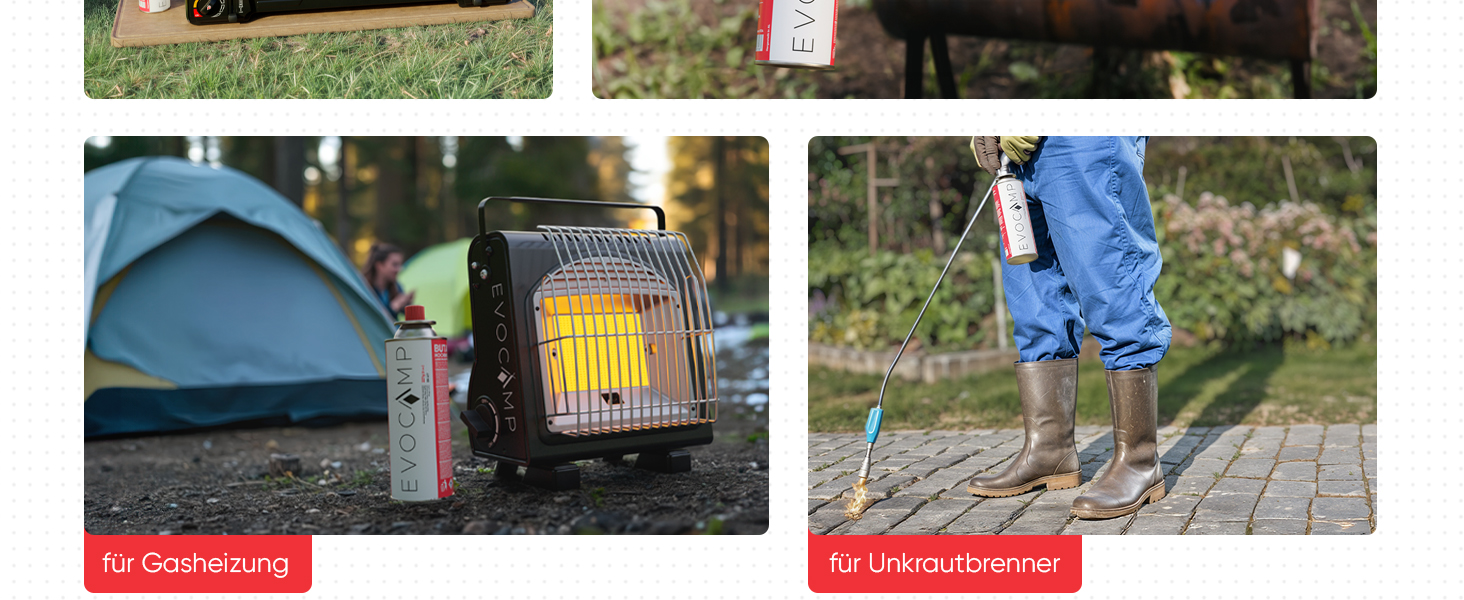 EVOCAMP 1x Butan Gaskartusche 227g ideal für Campingkocher, Gasheizung oder Unkrautbrenner, Camping Gas Butangas Kartusche Typ MSF-1a-4