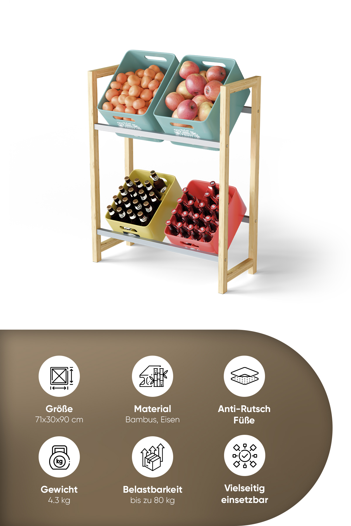 Björn&Schiller Getränkekistenregal – rutschfest Kistenständer, Regal , 25,99 € 25,99 € kaufen