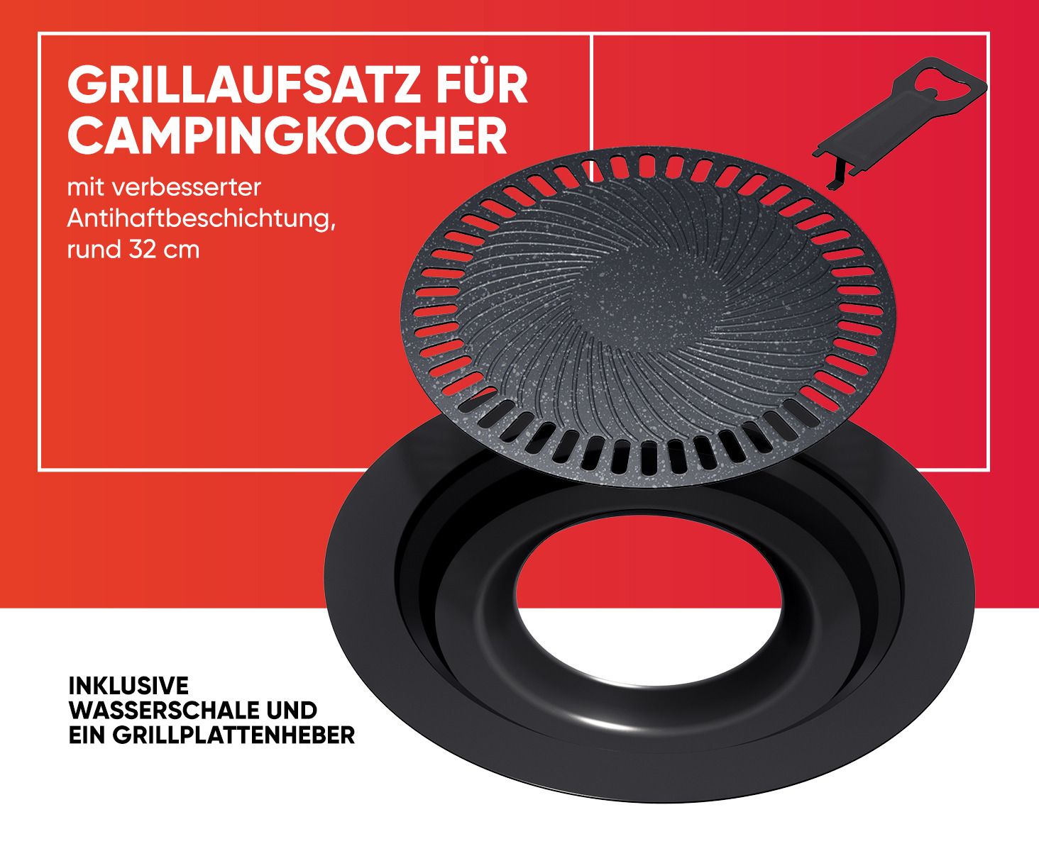 EVOCAMP Grillplatten für Gaskocher: antihaftbeschichtete Grillpfanne & Grillmatte für Camping, BBQ & Gasgrill-3