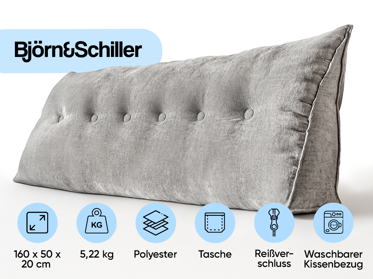 Björn&Schiller Rückenkissen grau, 160 cm