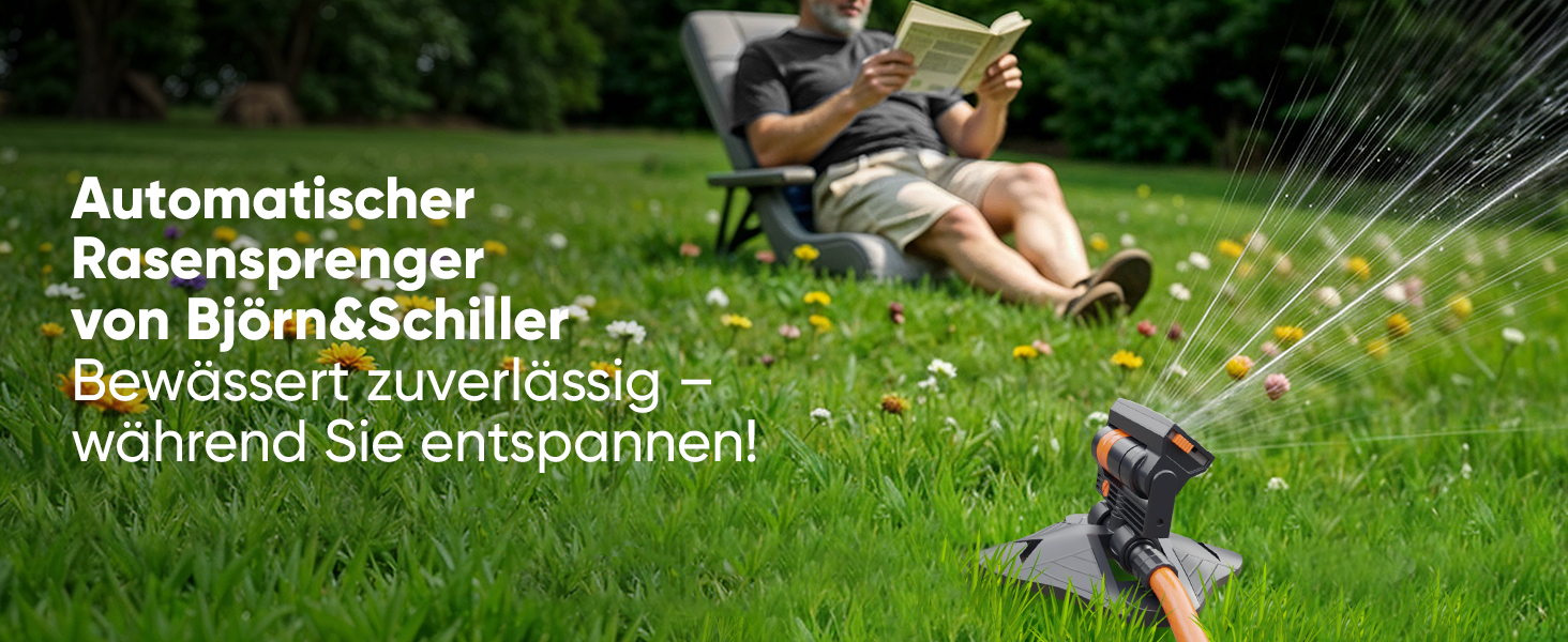 Björn&Schiller Gartensprinkler, Vierecksprinkler aus ABS, gleichmäßige Rasenbewässerung, flexibler Anschluss an bestehendes Bewässerungssystem-5