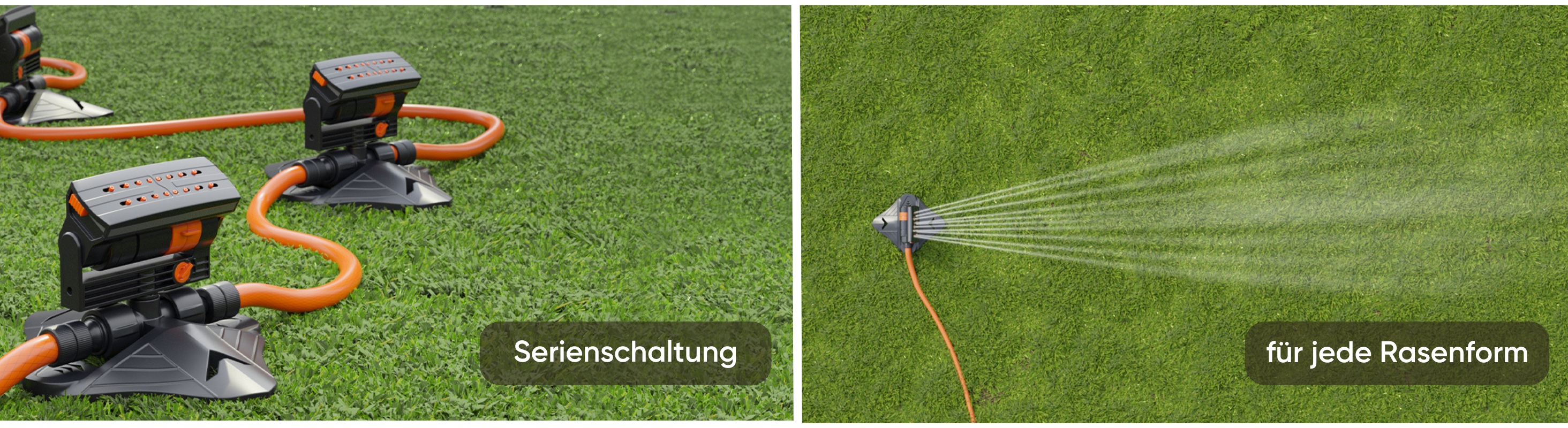 Björn&Schiller Gartensprinkler, Vierecksprinkler aus ABS, gleichmäßige Rasenbewässerung, flexibler Anschluss an bestehendes Bewässerungssystem-2