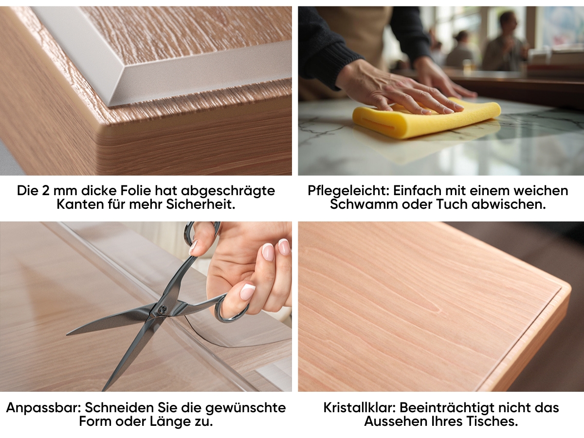 Björn&Schiller Tischfolie transparent 2mm, Schutzfolie für Tisch, PVC, 29,99 € 29,99 € kaufen