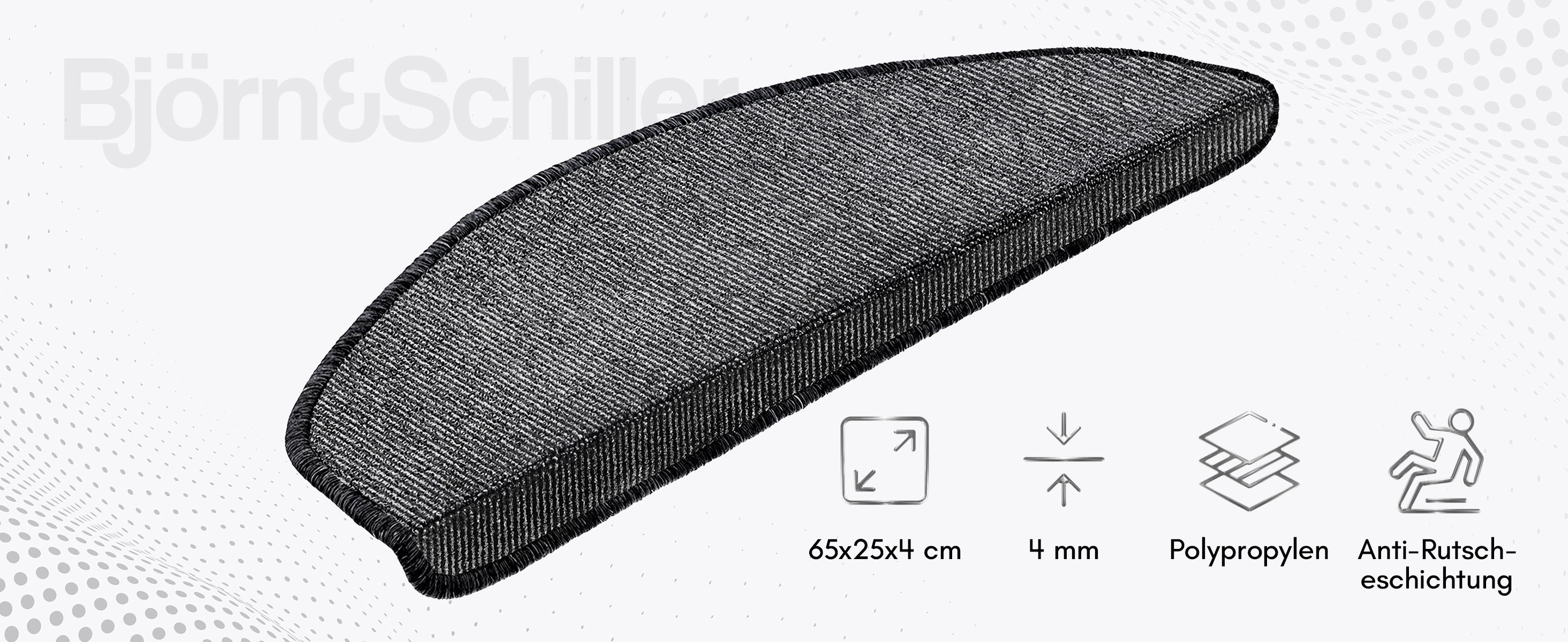 Antirutschmatten für Treppen, selbstklebende Stufenmatten Halbrund, Treppenteppich Grau, Rutschfeste Treppenstufen Matten 15er Set-1