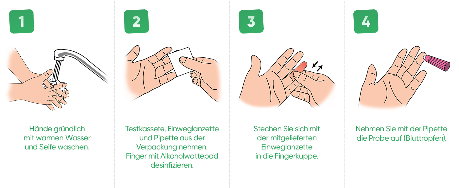 Allertyze Allergietest für zuhause, Allergie Test ohne Versand in ein Labor, 10 Häufige eingeatmete Allergene Selbsttest, sofortiges Ergebnis, medizinische Tests, Kapillarbluttest-4