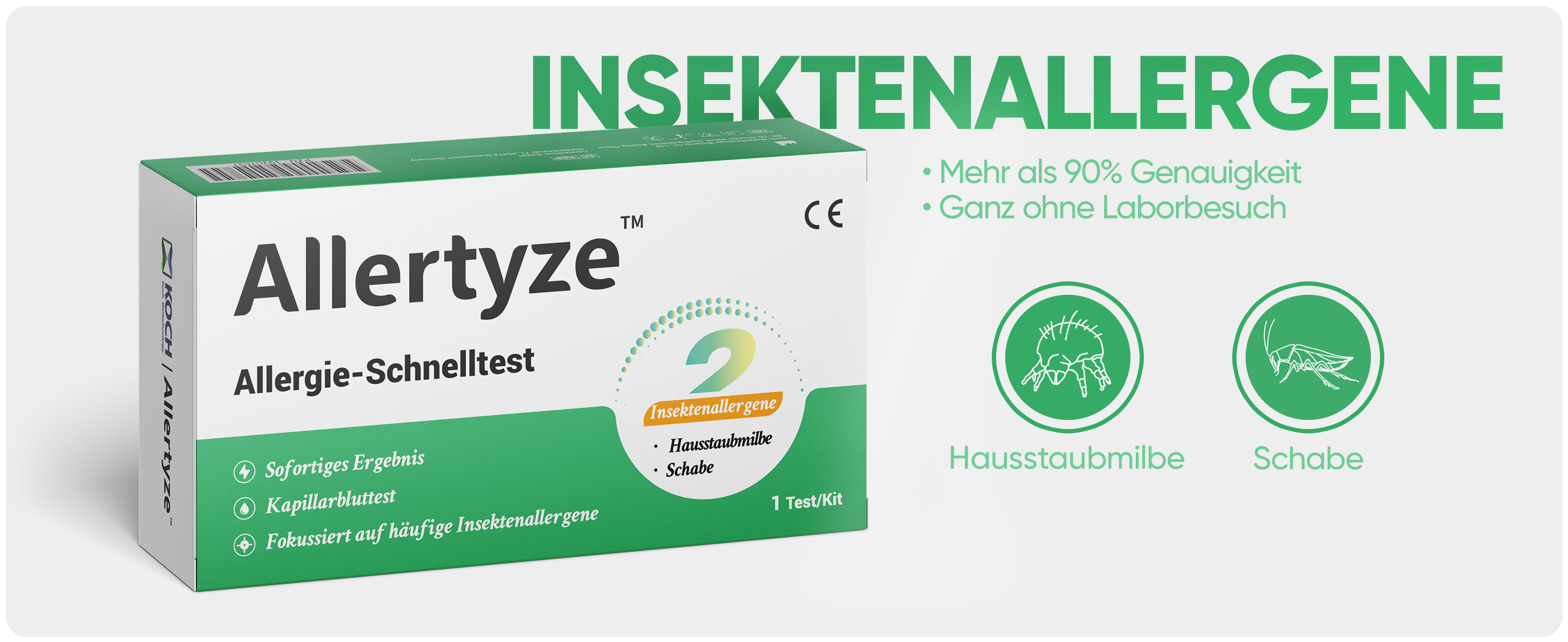 Allergietest für zuhause, Allertyze Allergie Test ohne Versand in ein Labor, 2 Insektenallergene Selbsttest, sofortiges Ergebnis, Kapillarbluttest, medizinische Tests-1