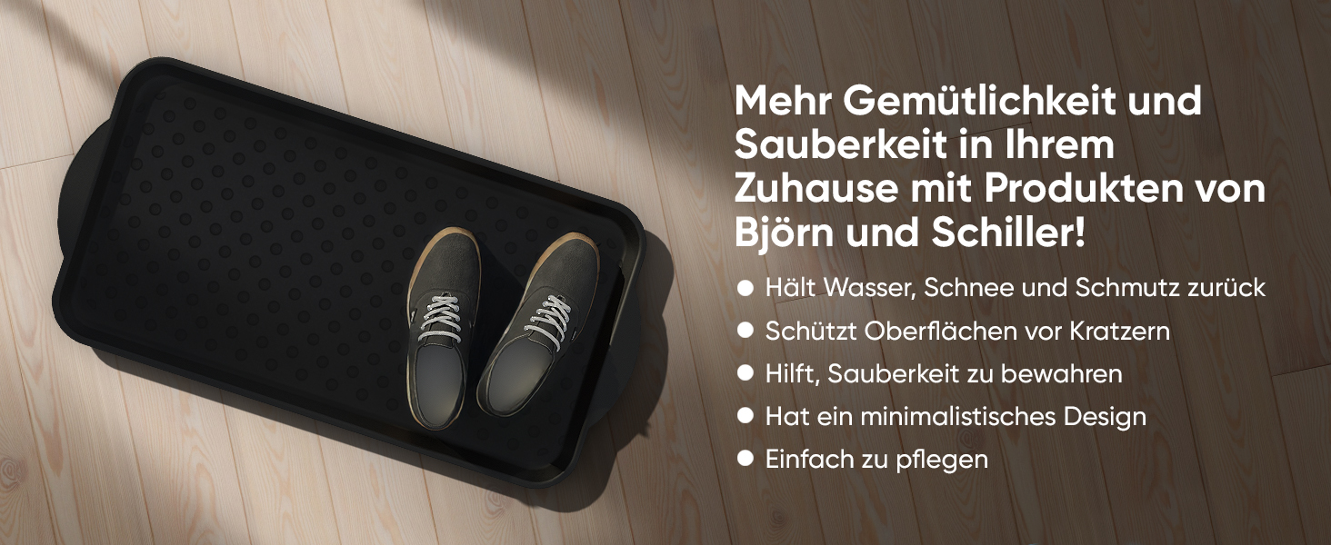Björn&Schiller Schuhablage 37x74,5 cm, Schuhabtropfschale mit 3 cm Rand, Schuhmatte, Wasserfestes Schuhtablett, Schuhwanne aus Polypropylen-4